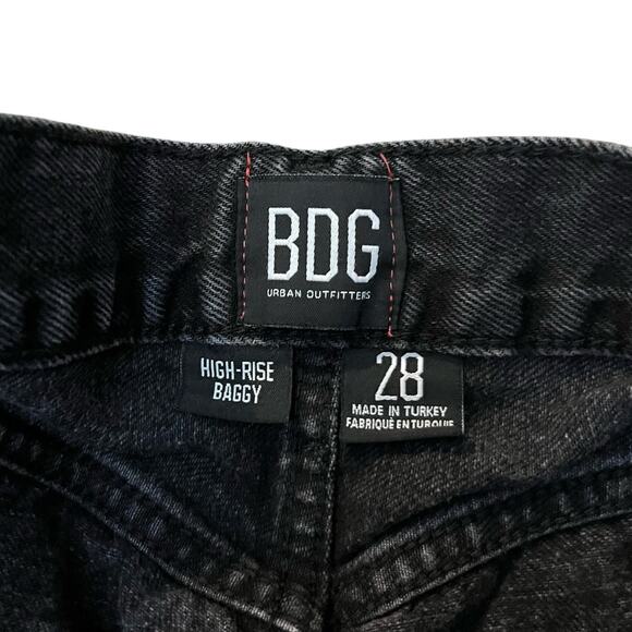 Urban Outfitters BDG High Rise Baggy Jeans Size 28 Distressed Ripped Black - Picture 6 of 11